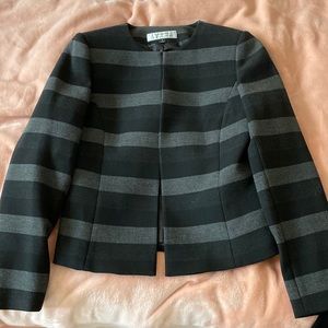 Tahari gray black jacket /coat